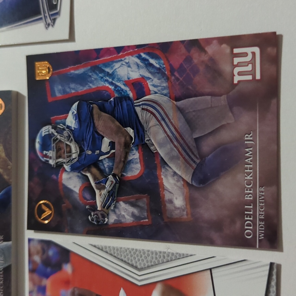 Lot NFL Football Trading Cards Odell Beckham Jr Rookie Patch Parallel NY Giants - Picture 5 of 12